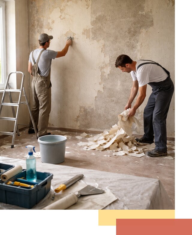 Снятие старых обоев в Усинске быстро и качественно