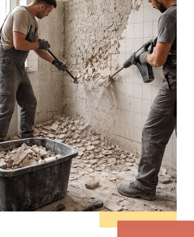 Демонтаж плитки со стен в Усинске быстро и аккуратно