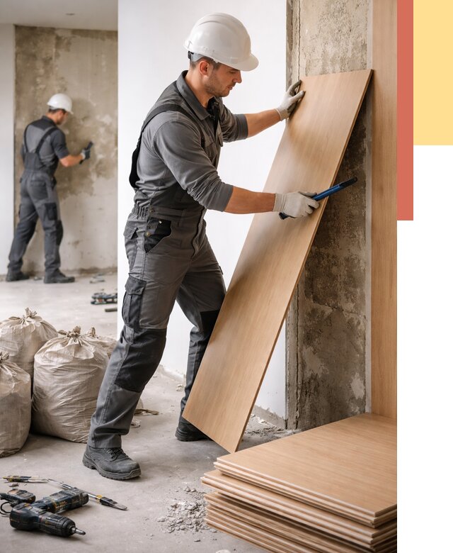 Демонтаж стеновых панелей в Усинске от 3583 руб. за м² быстро и недорого | ОТДЕЛОЧНИК-Снс