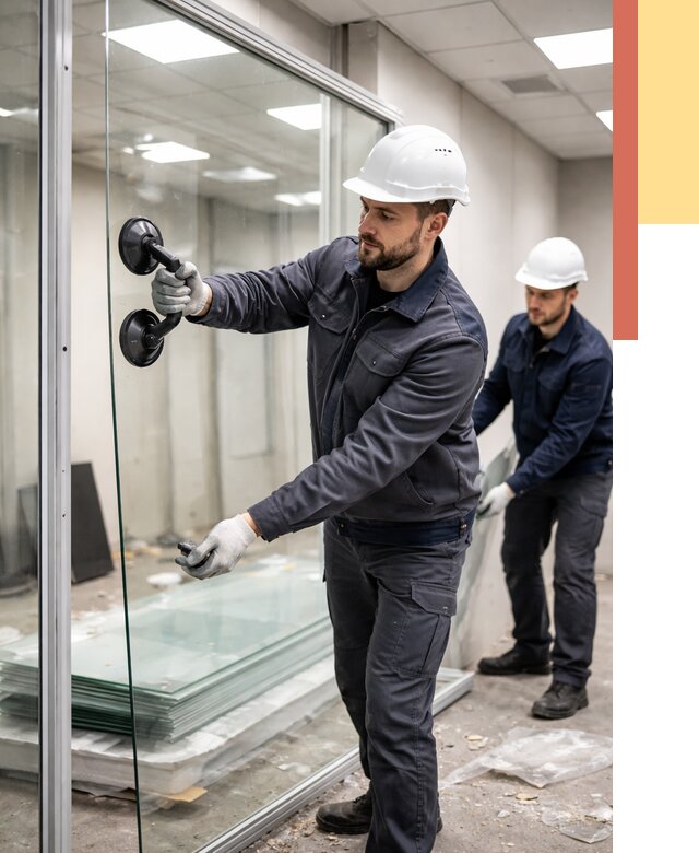 Демонтаж стеклянных перегородок в Усинске от 3276 руб. — быстро и недорого | ОТДЕЛОЧНИК-Снс