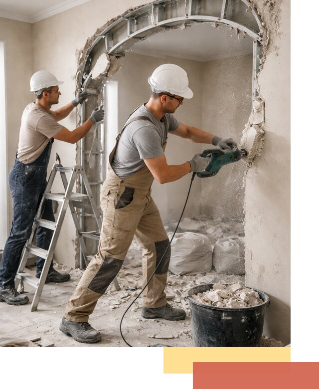 Демонтаж гипсокартонной арки в Усинске быстро и аккуратно