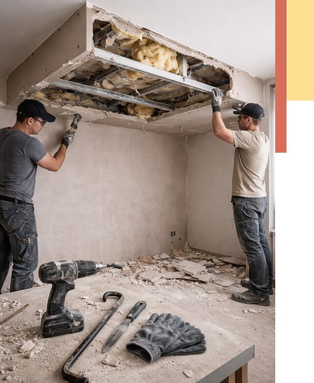 Демонтаж короба из гипсокартона в Усинске от 1556 руб. — быстро и недорого | ОТДЕЛОЧНИК-Снс