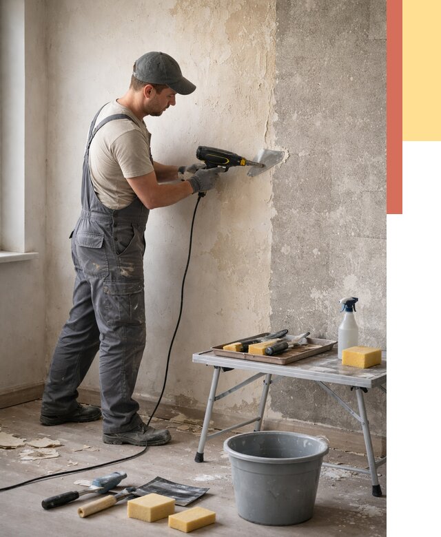 Очистка стен от клея в Усинске от 1894 руб. — снятие и удаление клея со стен | ОТДЕЛОЧНИК-Снс