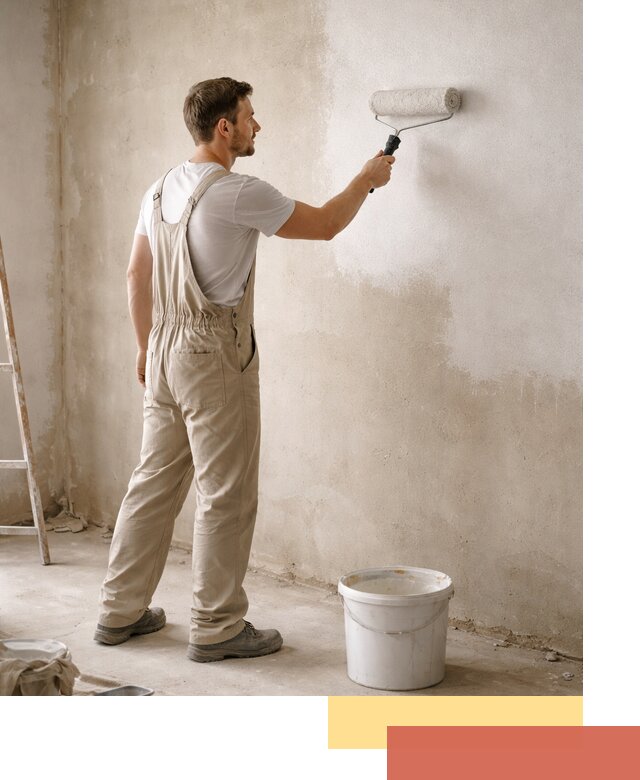 Грунтовка стен под отделку в Усинске профессиональным раствором