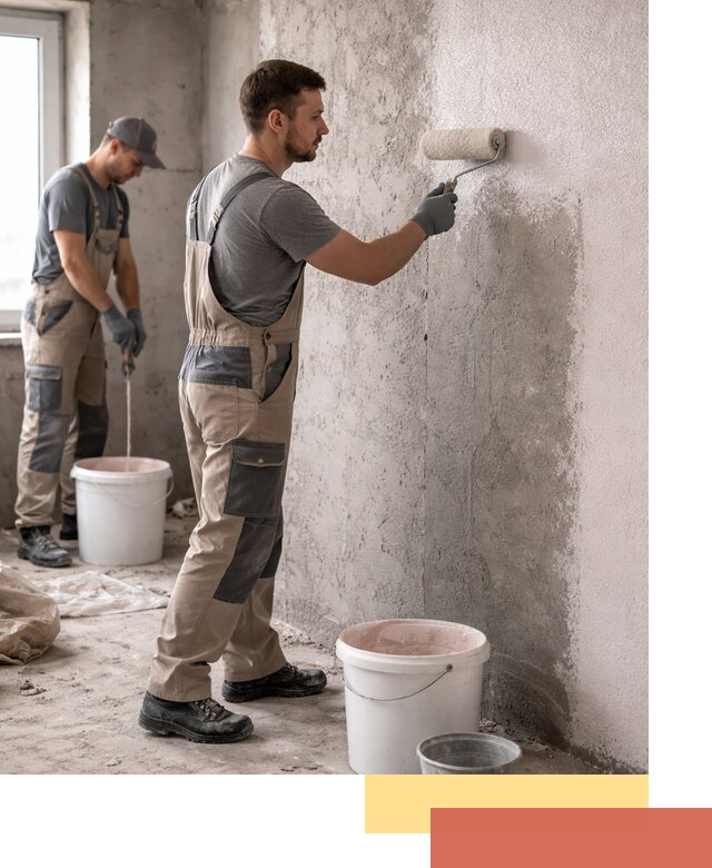 Нанесение бетоноконтакта на стены в Усинске для последующей отделки