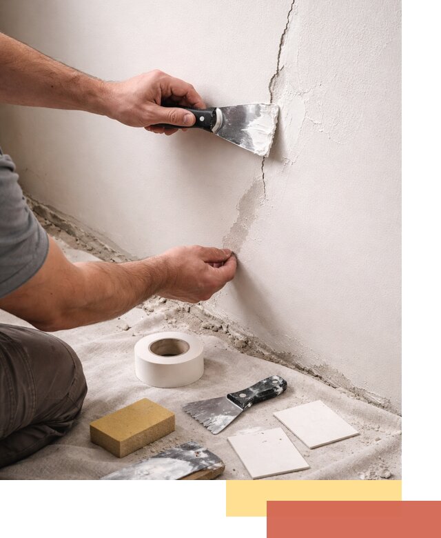 Заделка трещин и сколов в стенах и потолках в Усинске