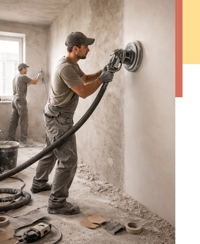 Шлифовка стен в Усинске от 1229 руб/м2 — быстро и недорого | ОТДЕЛОЧНИК-Снс