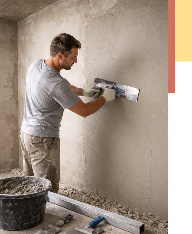 Штукатурка стен без маяков в Усинске от 7371 руб/м2 — услуги и цена | ОТДЕЛОЧНИК-Снс