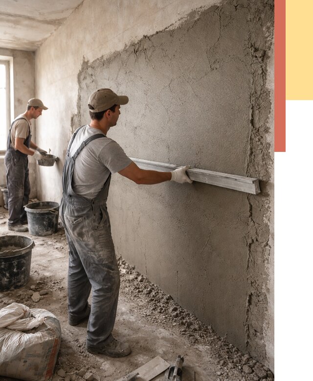 Цементная штукатурка стен в Усинске от 4607 руб/м2 — быстро и недорого | ОТДЕЛОЧНИК-Снс