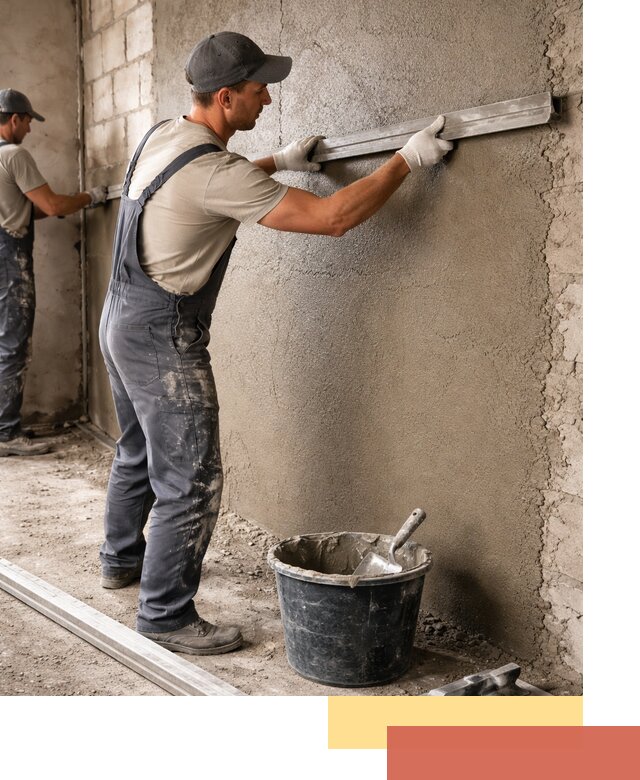 Штукатурка стен цементно-песчаная в Усинске профессионально