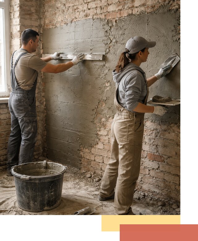 Штукатурка кирпичных стен в Усинске — качественно и надежно