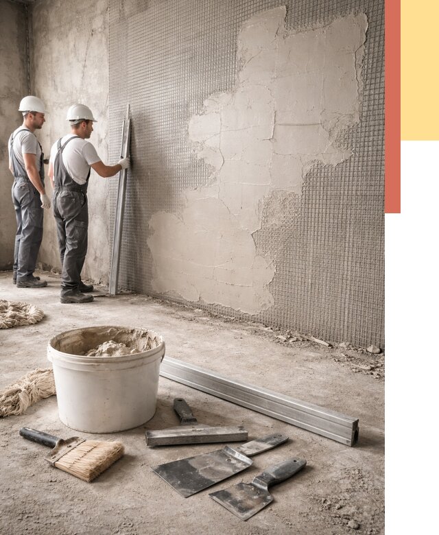 Штукатурка стен по сетке в Усинске от 5631 руб./м2 — быстро и недорого | ОТДЕЛОЧНИК-Снс