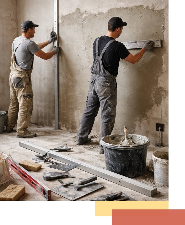 Профессиональная штукатурка стен под плитку в Усинске