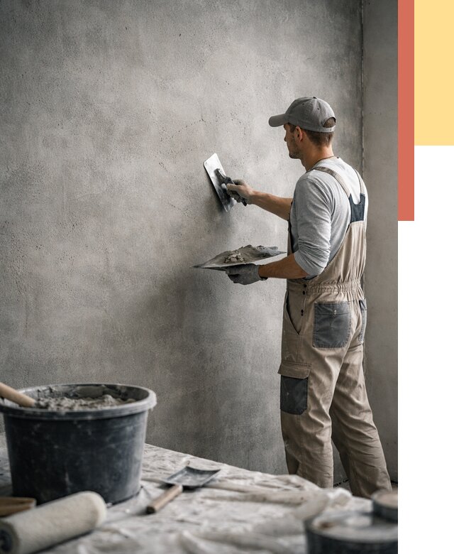 Декоративная штукатурка под бетон в Усинске от 2560 руб./м² — нанесение под ключ | ОТДЕЛОЧНИК-Снс