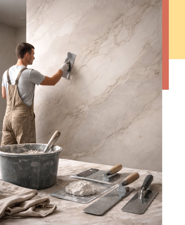 Декоративная штукатурка под мрамор в Усинске от 2867 руб./м² — быстро и недорого | ОТДЕЛОЧНИК-Снс