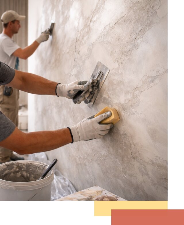 Декоративная штукатурка под мрамор в Усинске для стен и потолков