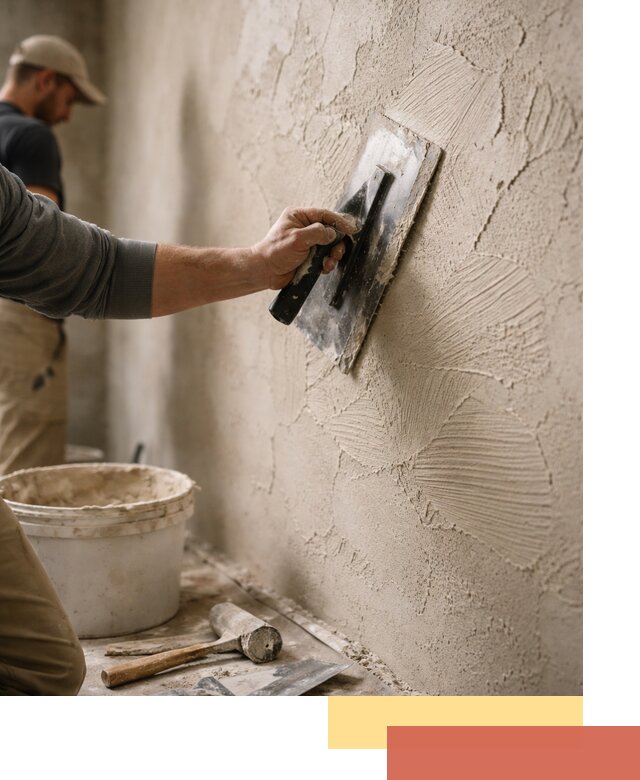 Фактурная штукатурка стен в Усинске — монтаж, отделка, реставрация