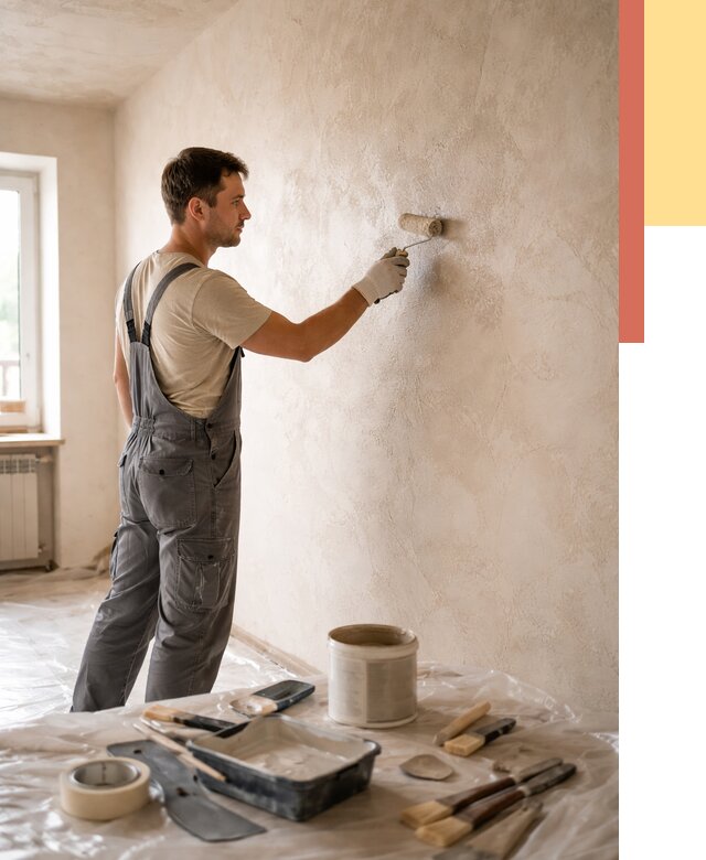 Нанесение лессирующей краски по декоративке в Усинске от 1792 руб. | ОТДЕЛОЧНИК-Снс