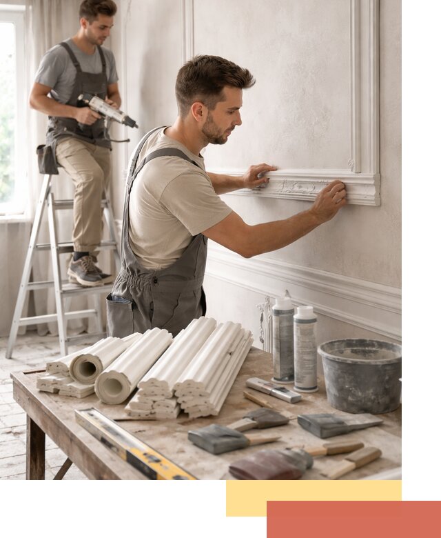 Монтаж лепнины на стены в Усинске профессионально и качественно