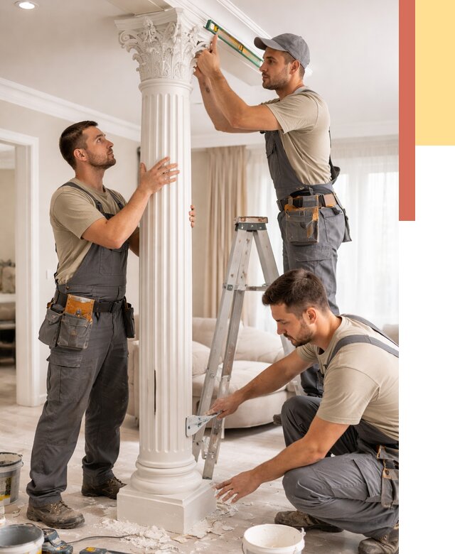 Установка декоративных колонн в Усинске от 12286 руб. под ключ | ОТДЕЛОЧНИК-Снс