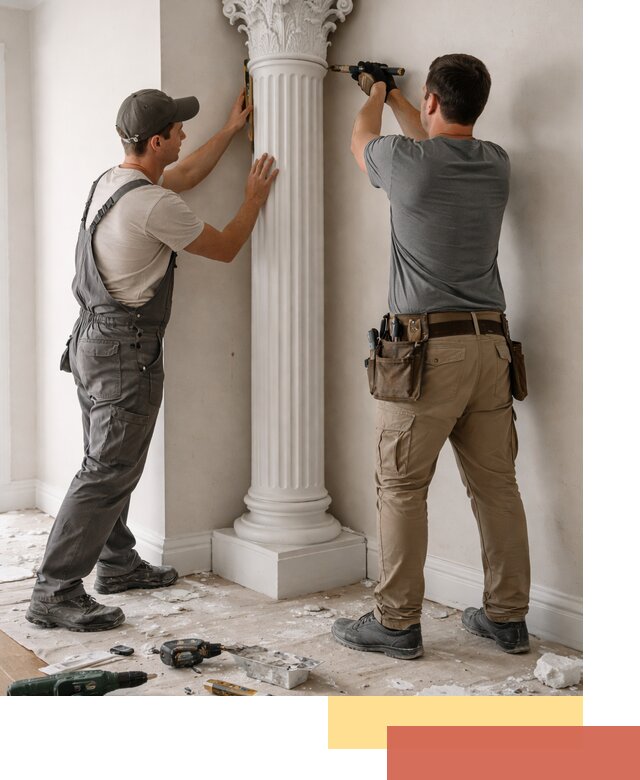 Установка декоративных колонн в Усинске под ключ