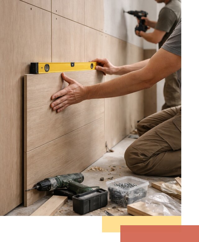 Профессиональный монтаж МДФ панелей на стены в Усинске