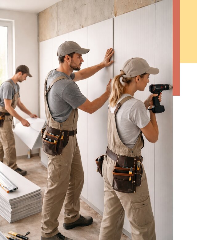 Монтаж ПВХ панелей на стены в Усинске от 461 руб/м2 — быстро и недорого | ОТДЕЛОЧНИК-Снс