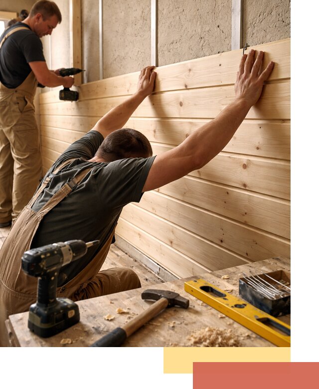 Монтаж деревянной вагонки на стены в Усинске быстро и качественно