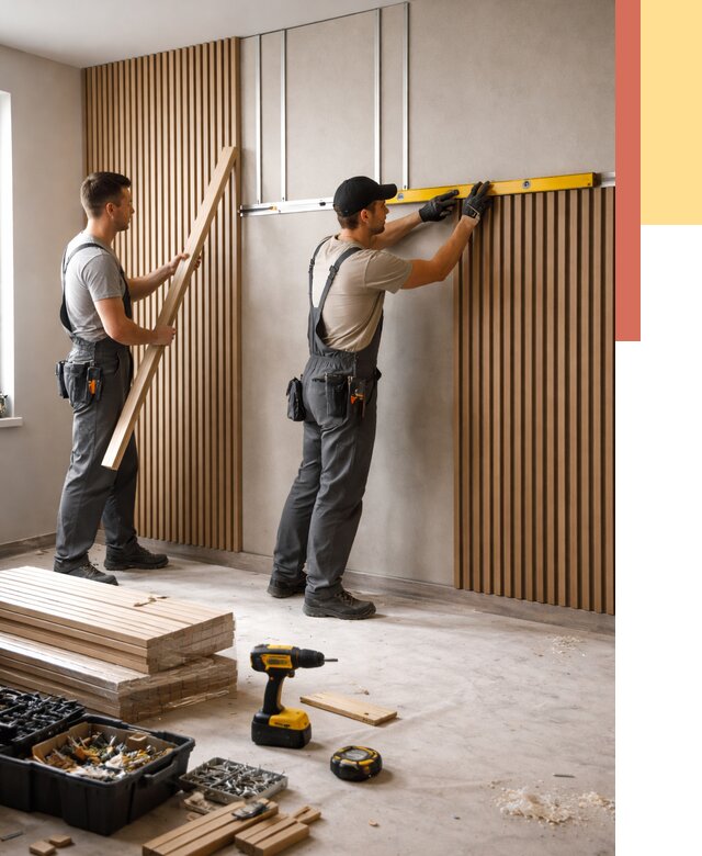 Монтаж реечных панелей на стены в Усинске от 1229 руб. — быстро и недорого | ОТДЕЛОЧНИК-Снс