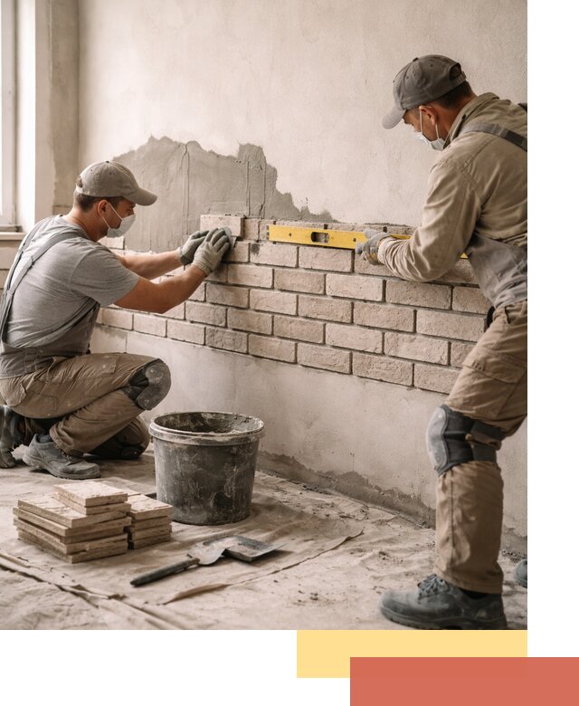 Монтаж декоративного кирпича профессионально в Усинске