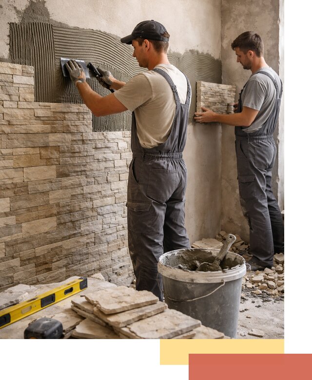 Монтаж искусственного камня в Усинске — облицовка стен и фасадов