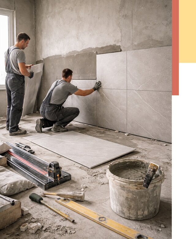 Облицовка стен керамогранитом в Усинске от 4300 руб./м² — услуги под ключ | ОТДЕЛОЧНИК-Снс