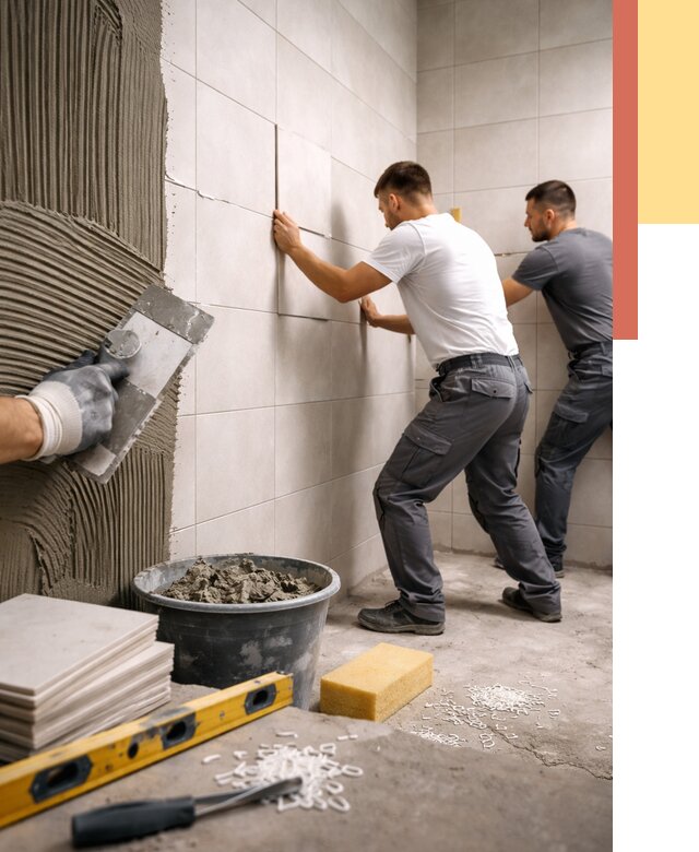 Укладка плитки на стены в Усинске от 870 руб. — качественно и недорого | ОТДЕЛОЧНИК-Снс