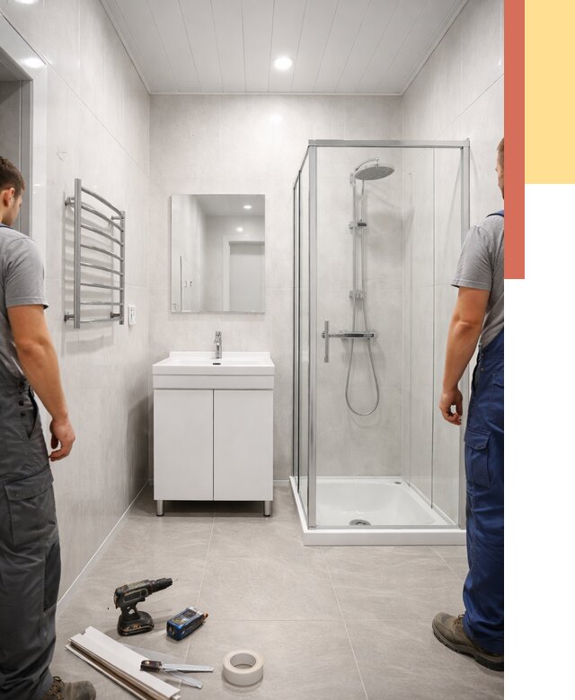 Отделка ванной комнаты панелями ПВХ в Усинске от 4607 руб. за м2 | ОТДЕЛОЧНИК-Снс