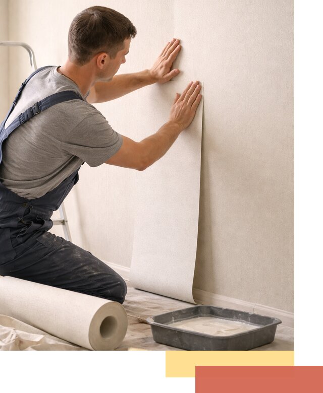 Поклейка флизелиновых обоев в Усинске качественно и быстро