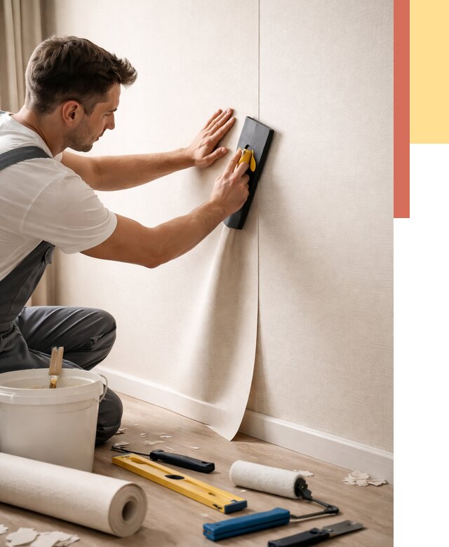 Поклейка виниловых обоев в Усинске от 4607 руб. | Быстро и недорого — ОТДЕЛОЧНИК-Снс