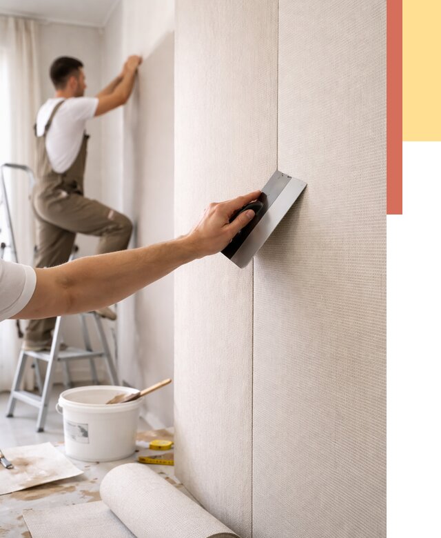 Поклейка текстильных обоев в Усинске от 4607 руб. под ключ | ОТДЕЛОЧНИК-Снс