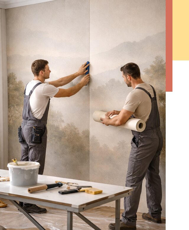 Поклейка фотообоев в Усинске от 8702 руб/м² — быстро и недорого | ОТДЕЛОЧНИК-Снс