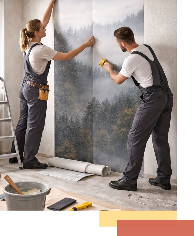 Поклейка фотообоев профессионально в Усинске под ключ