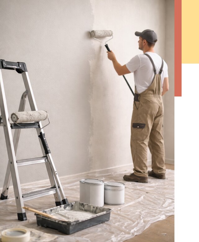 Покраска стен латексной краской в Усинске от 4607 руб. за м2 | ОТДЕЛОЧНИК-Снс