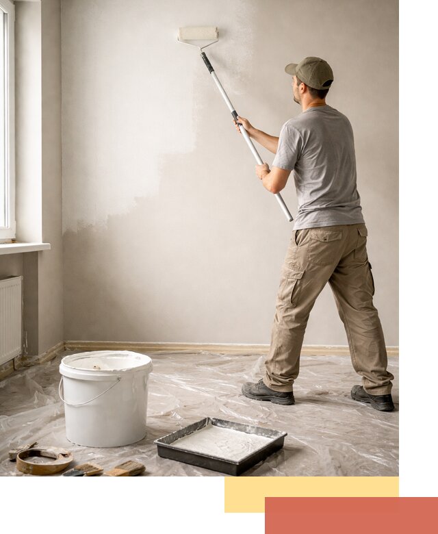 Покраска стен латексной краской в Усинске качественно и быстро