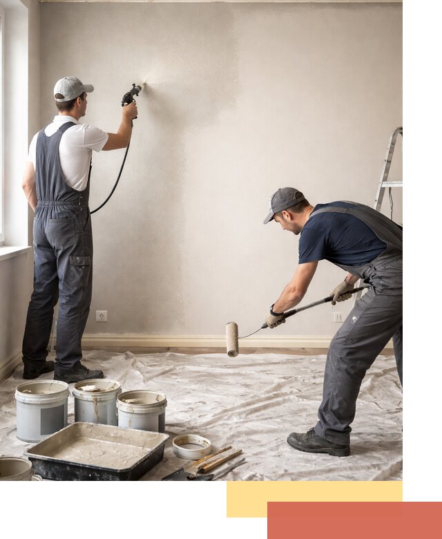 Покраска стен моющейся краской и защита поверхностей в Усинске