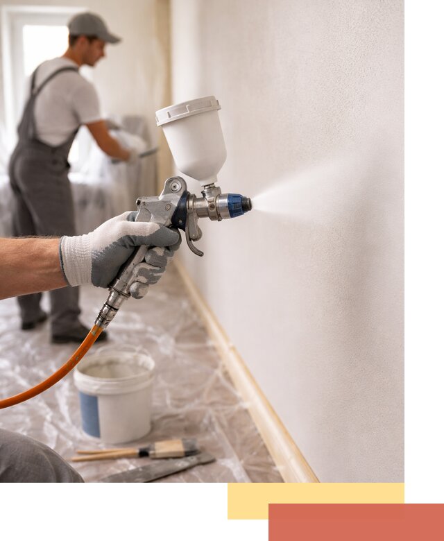 Покраска стен краскопультом в Усинске быстро и качественно