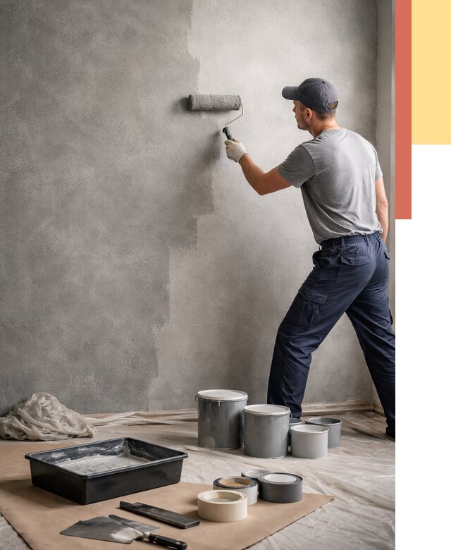 Покраска стен под бетон в Усинске от 665 руб. за м2 — быстро и недорого | ОТДЕЛОЧНИК-Снс