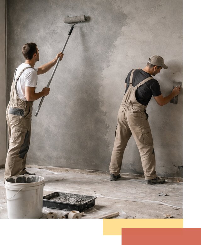 Покраска стен под бетон в Усинске профессионально и недорого