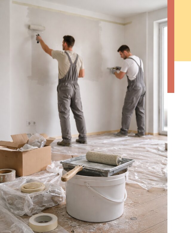 Покраска стен в квартире в Усинске от 2560 руб/м2 — быстро и недорого | ОТДЕЛОЧНИК-Снс