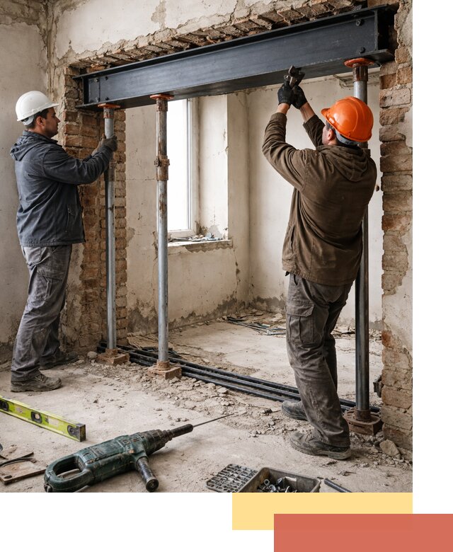 Усиление проема в стене в Усинске для расширения и безопасности