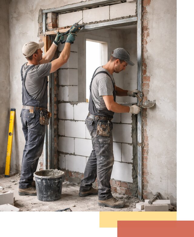 Закладка дверного проема под ключ в Усинске: демонтаж, монтаж, отделка