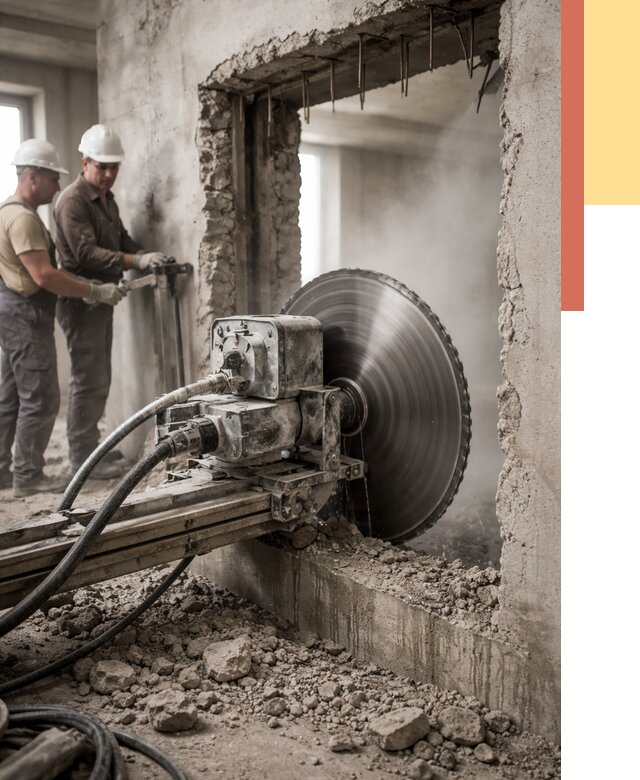 Алмазная резка проемов в Усинске от 4607 руб. быстро и недорого | ОТДЕЛОЧНИК-Снс