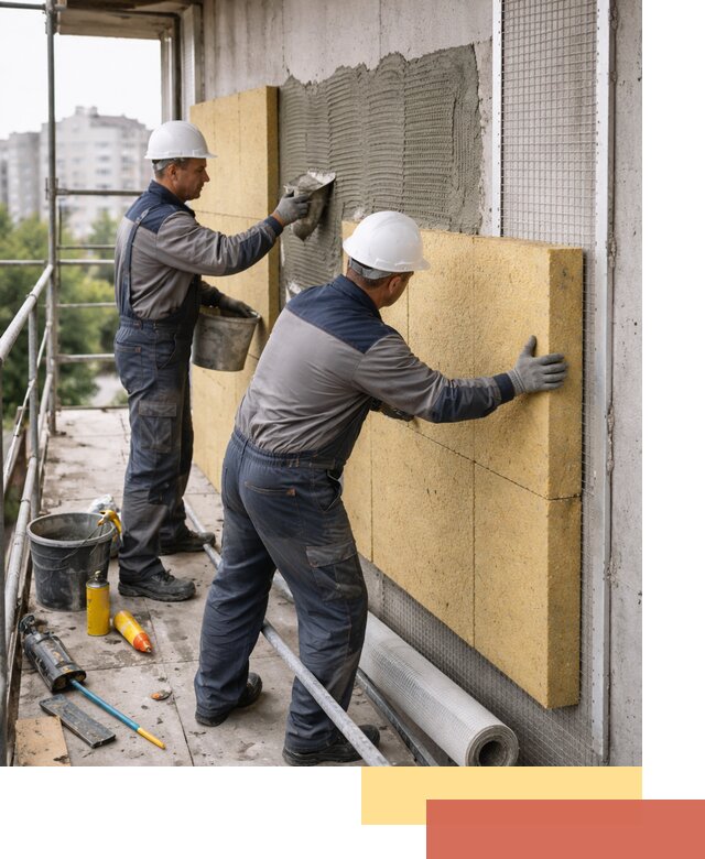 Утепление стен зданий и домов в Усинске качественно и надежно